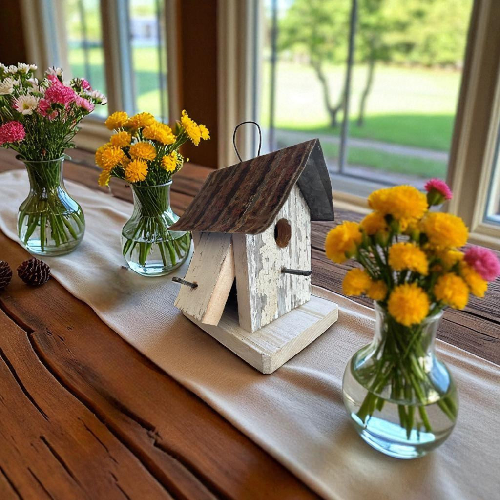 Small Handmade Reclaimed Wooden Wren Birdhouse/The Baby