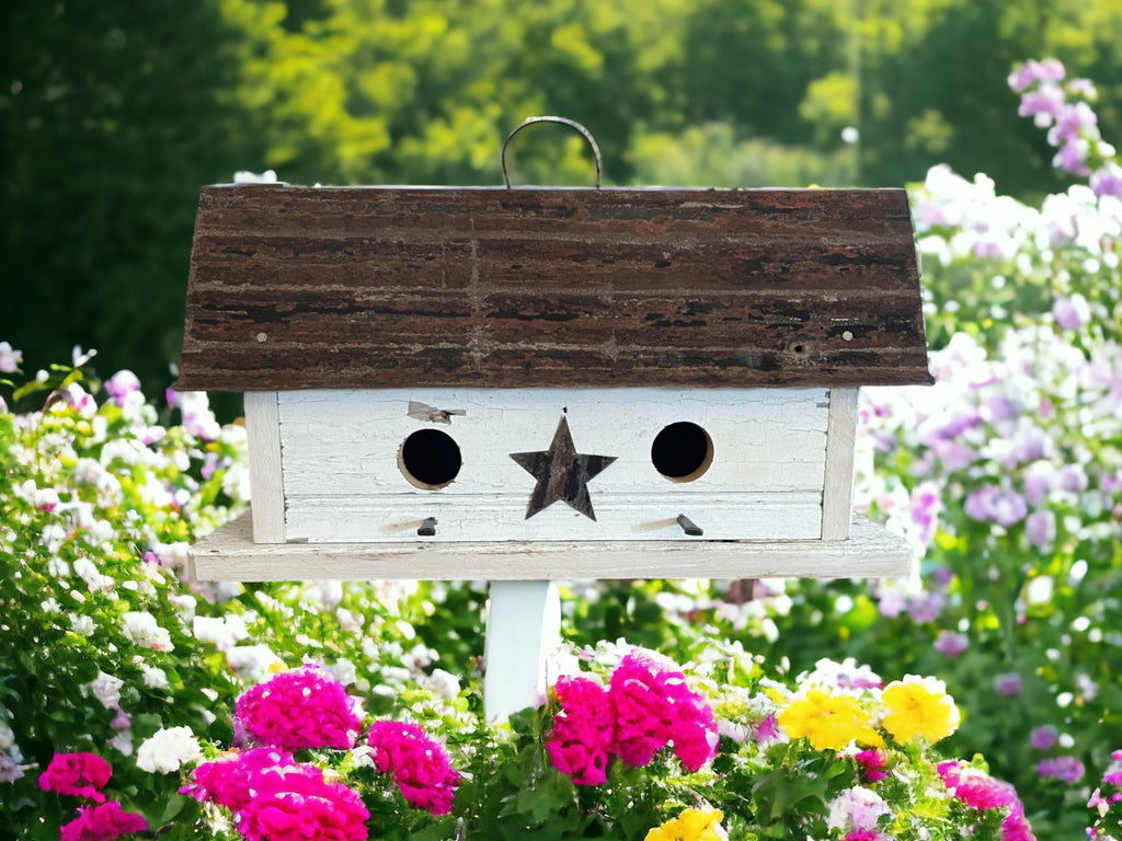 Rustic Handmade Barnwood Birdhouse/The Duplex