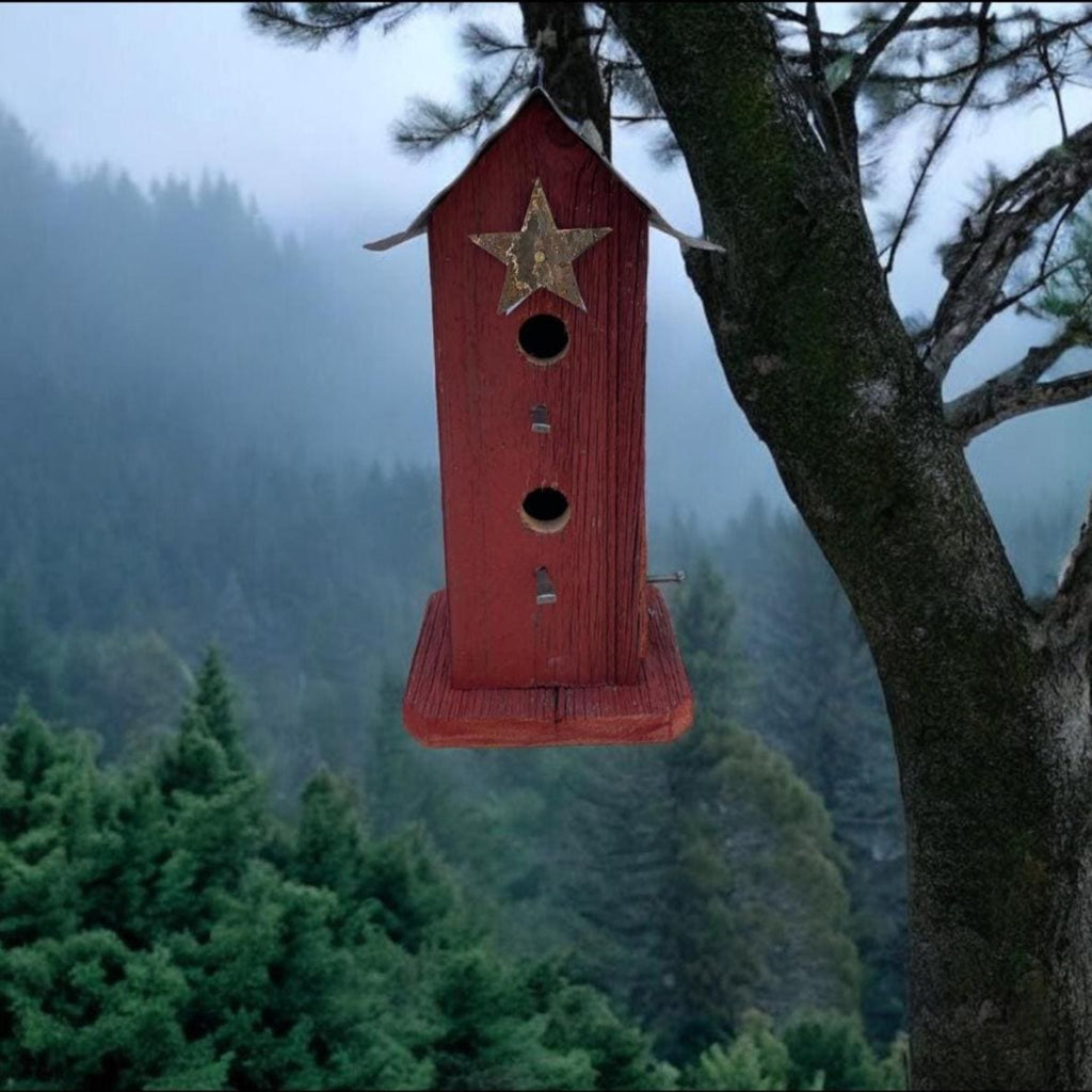 Primitive Wooden Handmade Birdhouse for Indoor/Outdoor Decor/ The Townhome