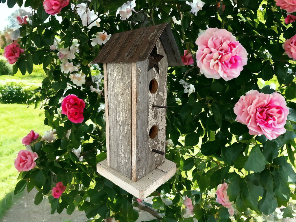 Primitive Wooden Handmade Birdhouse for Indoor/Outdoor Decor/ The Townhome