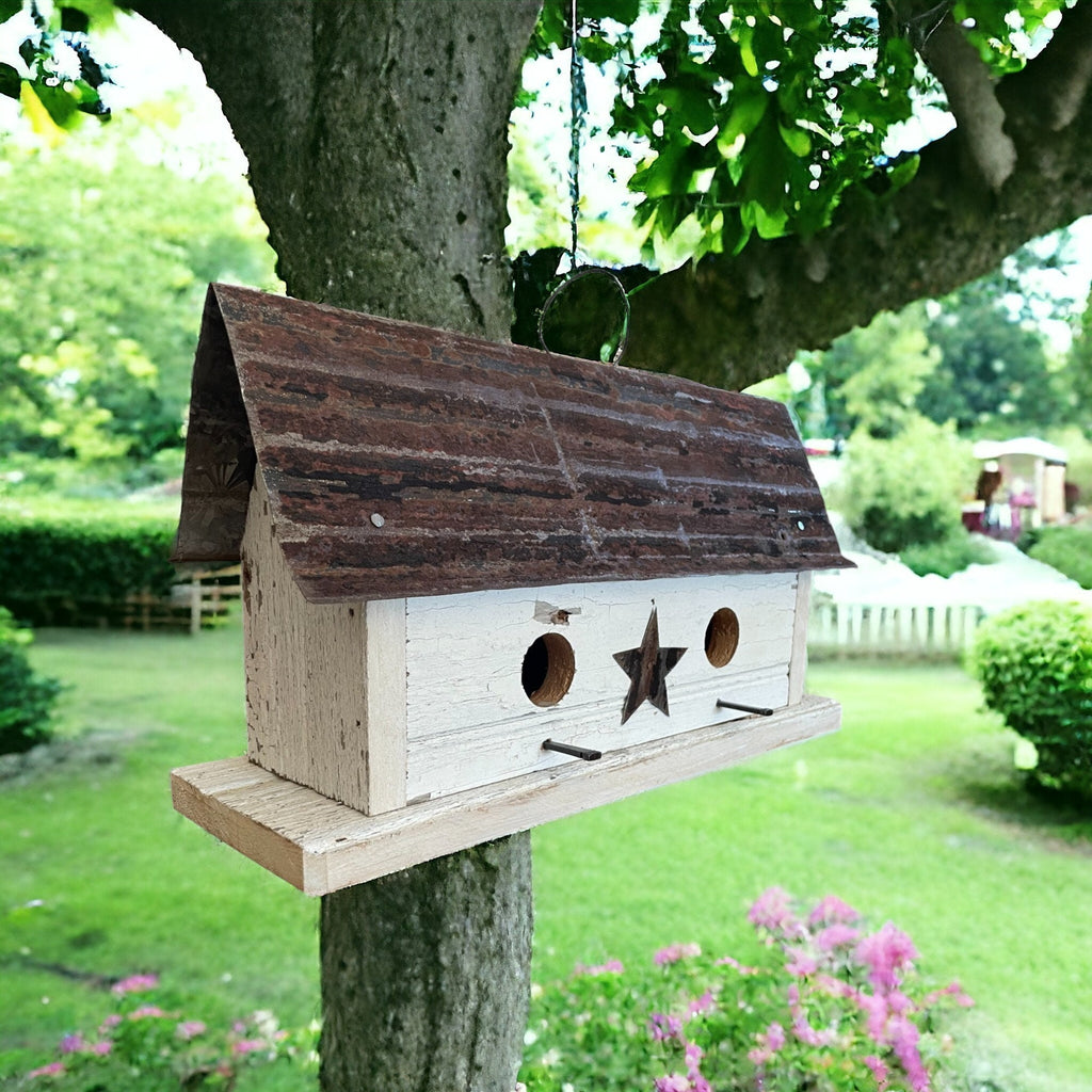 Rustic Handmade Barnwood Birdhouse/The Duplex