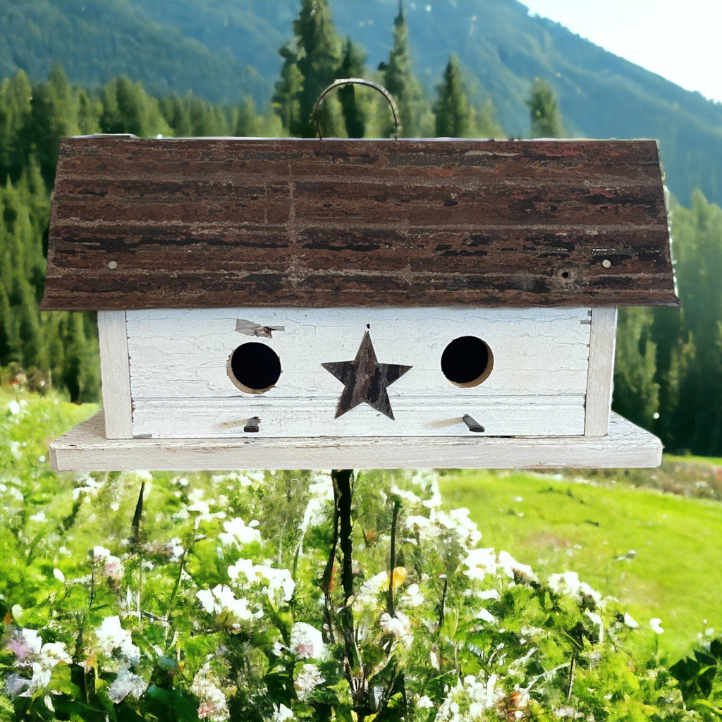 Rustic Handmade Barnwood Birdhouse/The Duplex