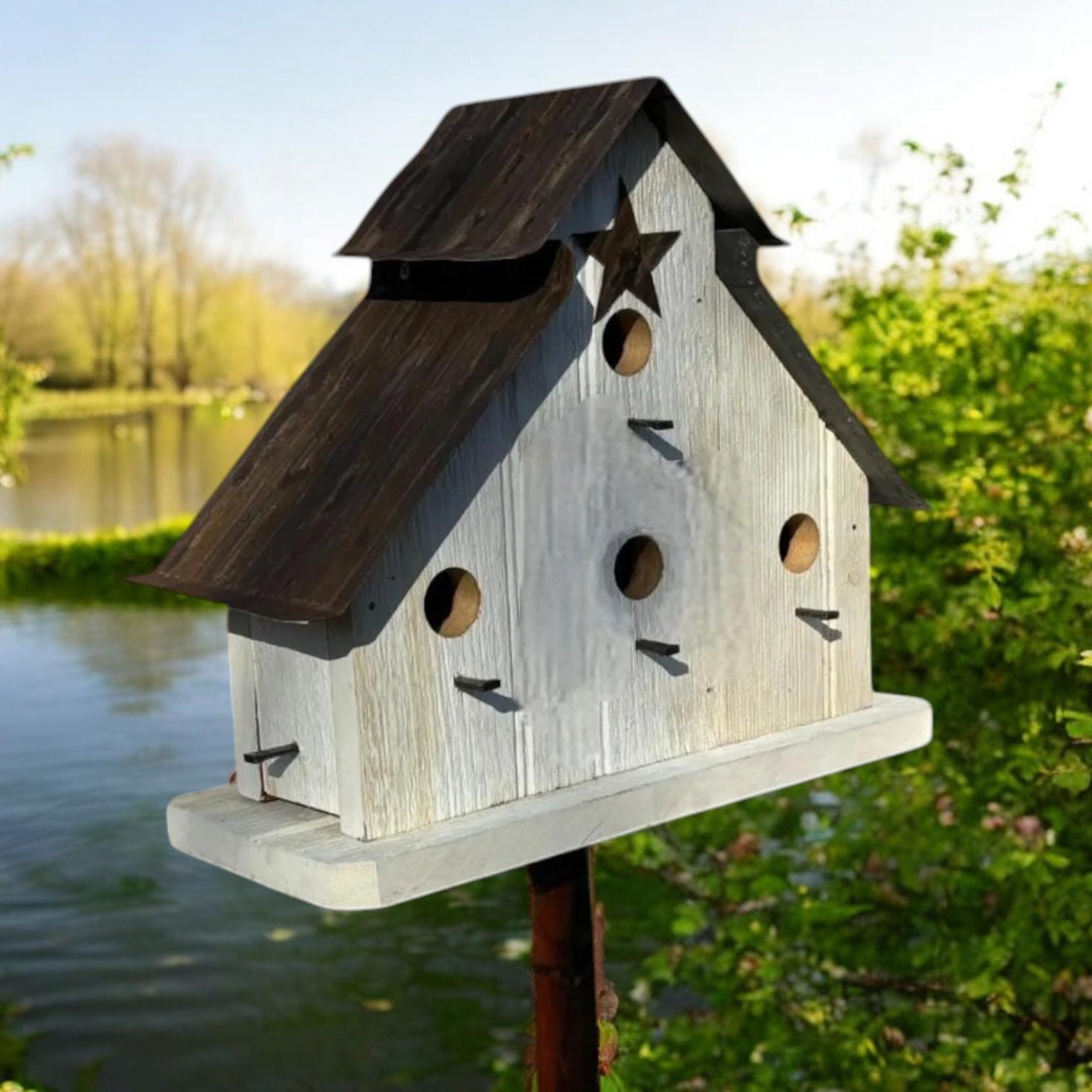 4-Room Wren Birdhouse | Handmade Reclaimed Barn Wood | Rustic Farmhouse Decor | The Signature Farmhouse