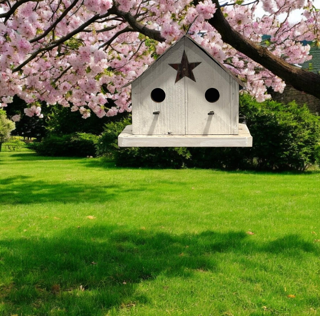 Handmade Wooden Rustic Birdhouse for Outdoor/Indoor Decor-The Shed