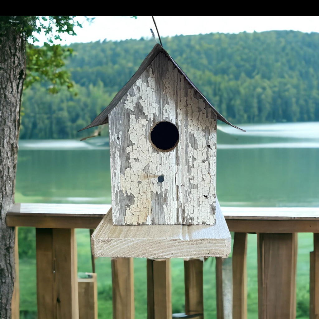 Small Handmade Reclaimed Wooden Wren Birdhouse/The Baby