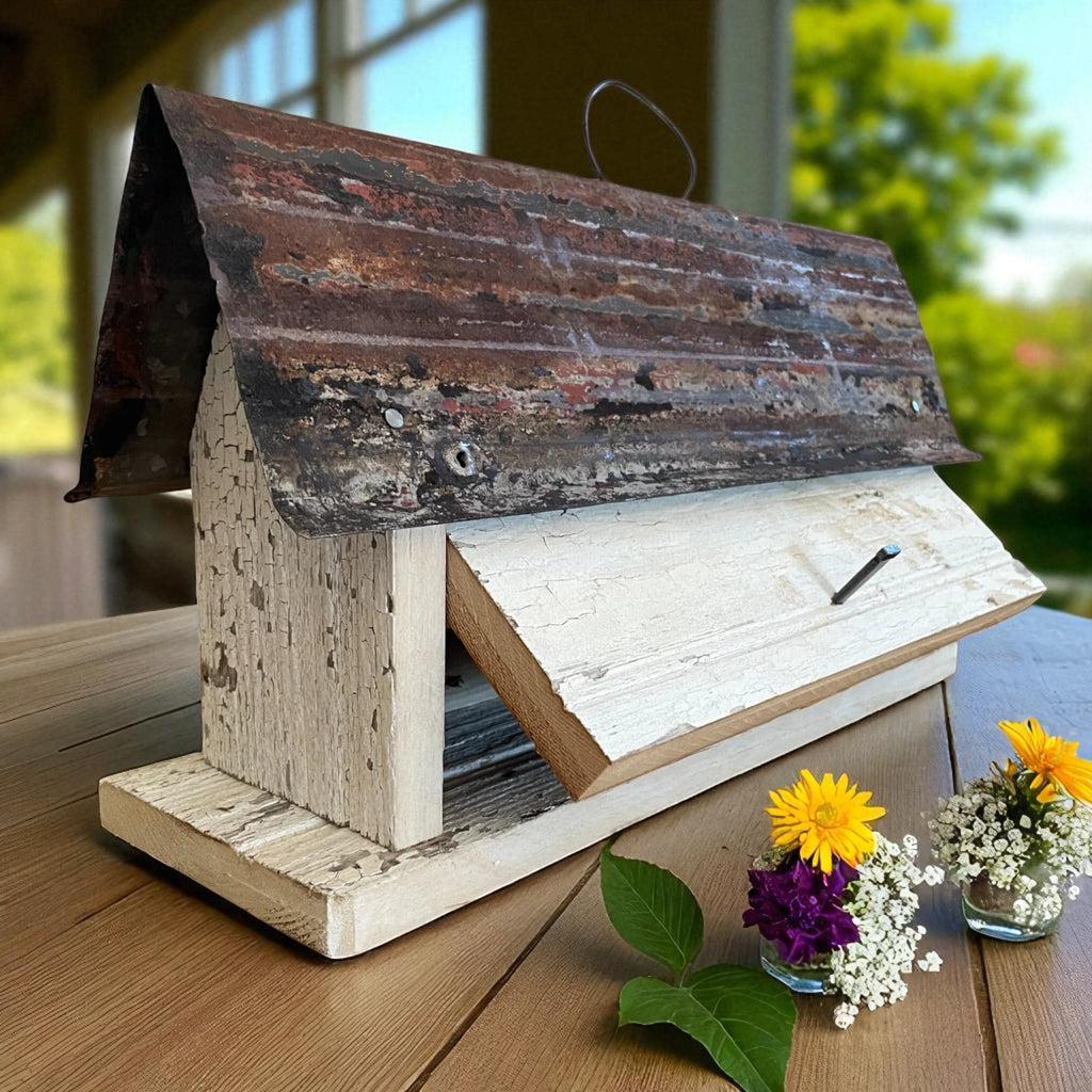 Rustic Handmade Barnwood Birdhouse/The Duplex