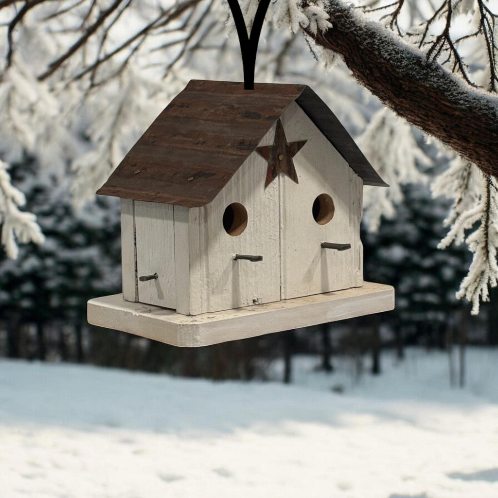 Handmade Wooden Rustic Birdhouse for Outdoor/Indoor Decor-The Shed