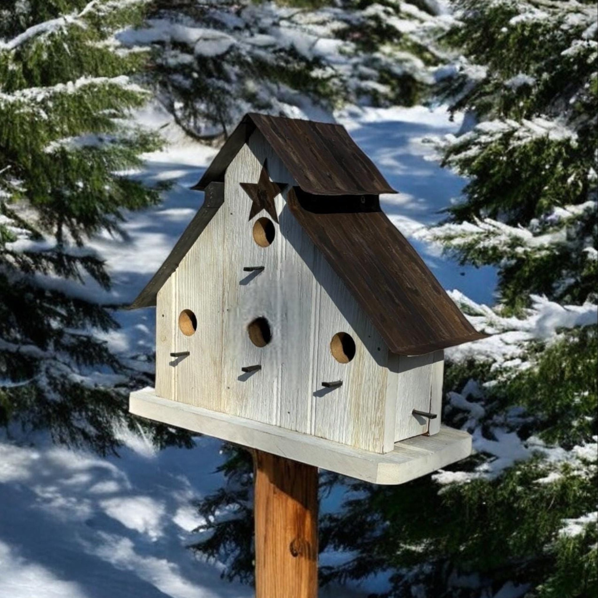 4-Room Wren Birdhouse | Handmade Reclaimed Barn Wood | Rustic Farmhouse Decor | The Signature Farmhouse