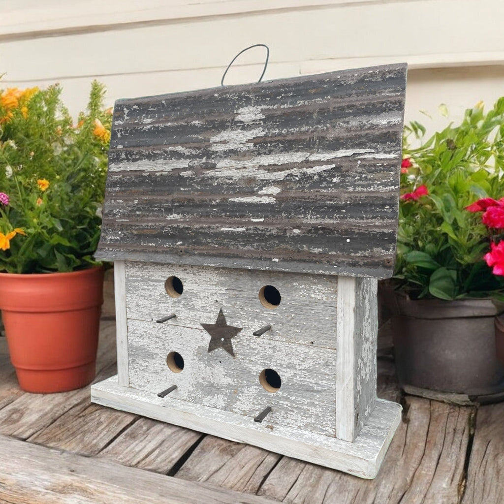 Rustic Primitive Wooden Handmade Birdhouse for Outdoors/ The Cloister