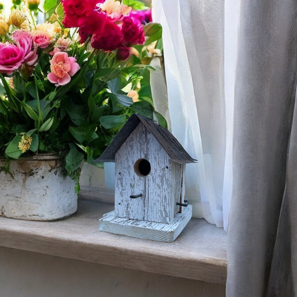 Small Handmade Reclaimed Wooden Wren Birdhouse/The Baby
