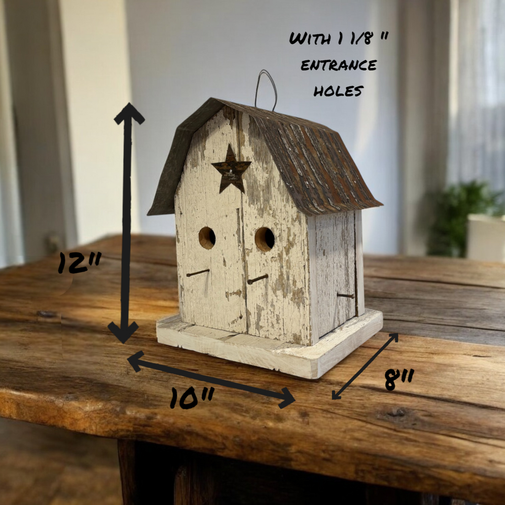 Rustic Farmhouse Style Handmade Wooden Birdhouse for Outdoor/Indoor Decor/ The Dairy Barn