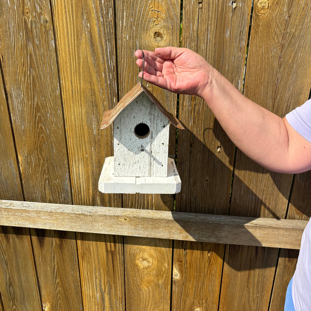 Small Handmade Reclaimed Wooden Wren Birdhouse/The Baby