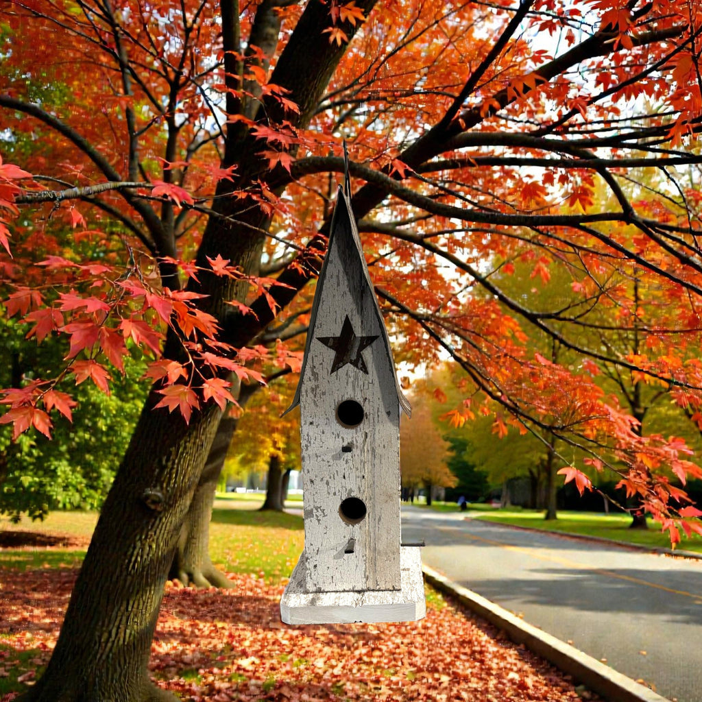 Church Steeple Birdhouse | Reclaimed Barn Wood & Tin | Rustic Farmhouse Decor – The Carter