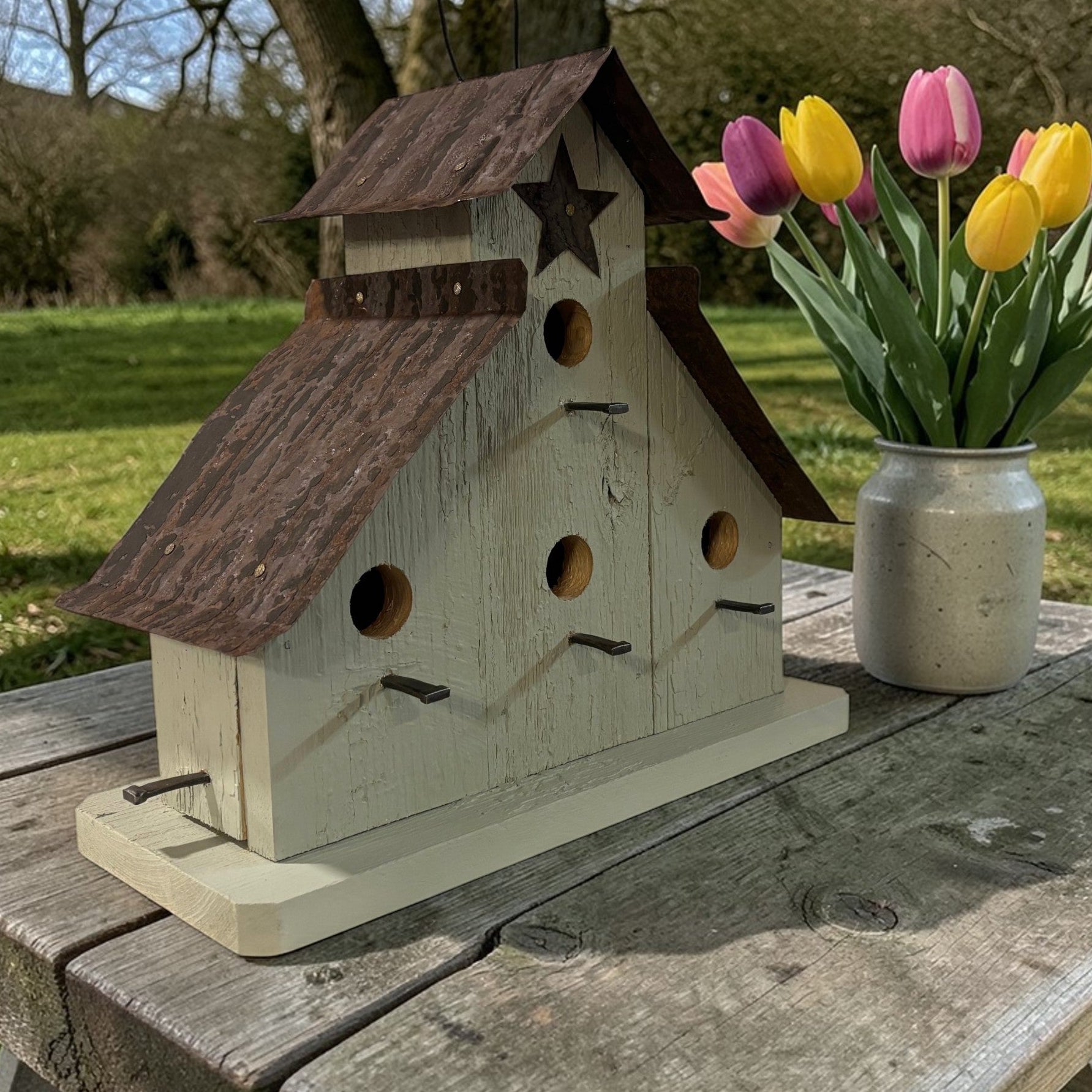 4-Room Wren Birdhouse | Handmade Reclaimed Barn Wood | Rustic Farmhouse Decor | The Signature Farmhouse