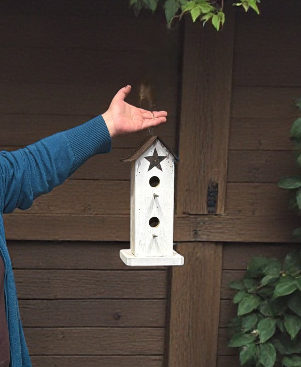 Primitive Wooden Handmade Birdhouse for Indoor/Outdoor Decor/ The Townhome
