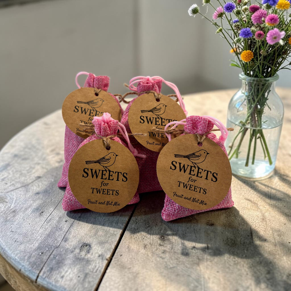 Fruit & Nut Birdseed Mix Gift | Rustic Burlap Bag | Bird Lover Gift | Feeder Add-On or Wedding Favor