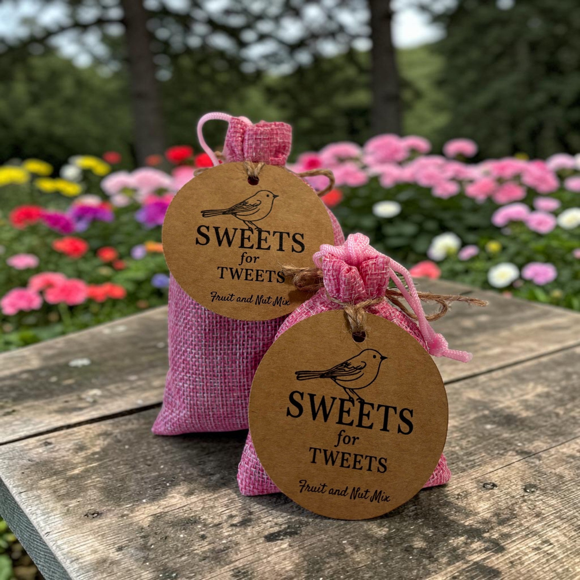 Fruit & Nut Birdseed Mix Gift | Rustic Burlap Bag | Bird Lover Gift | Feeder Add-On or Wedding Favor