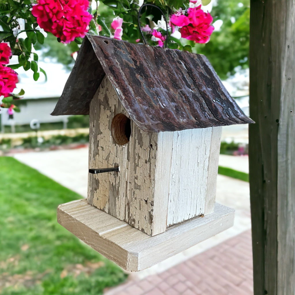 Small Handmade Reclaimed Wooden Wren Birdhouse/The Baby