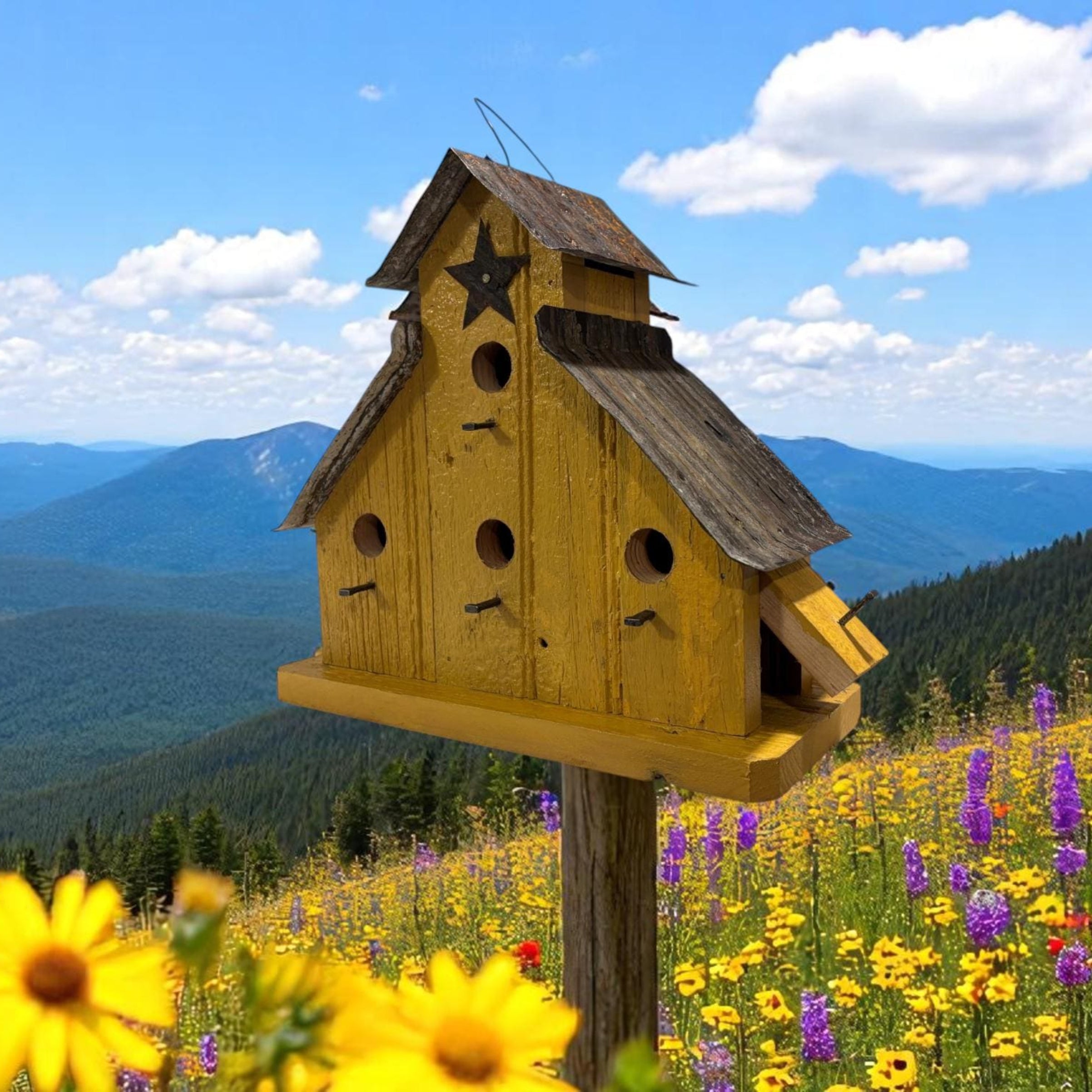 4-Room Wren Birdhouse | Handmade Reclaimed Barn Wood | Rustic Farmhouse Decor | The Signature Farmhouse