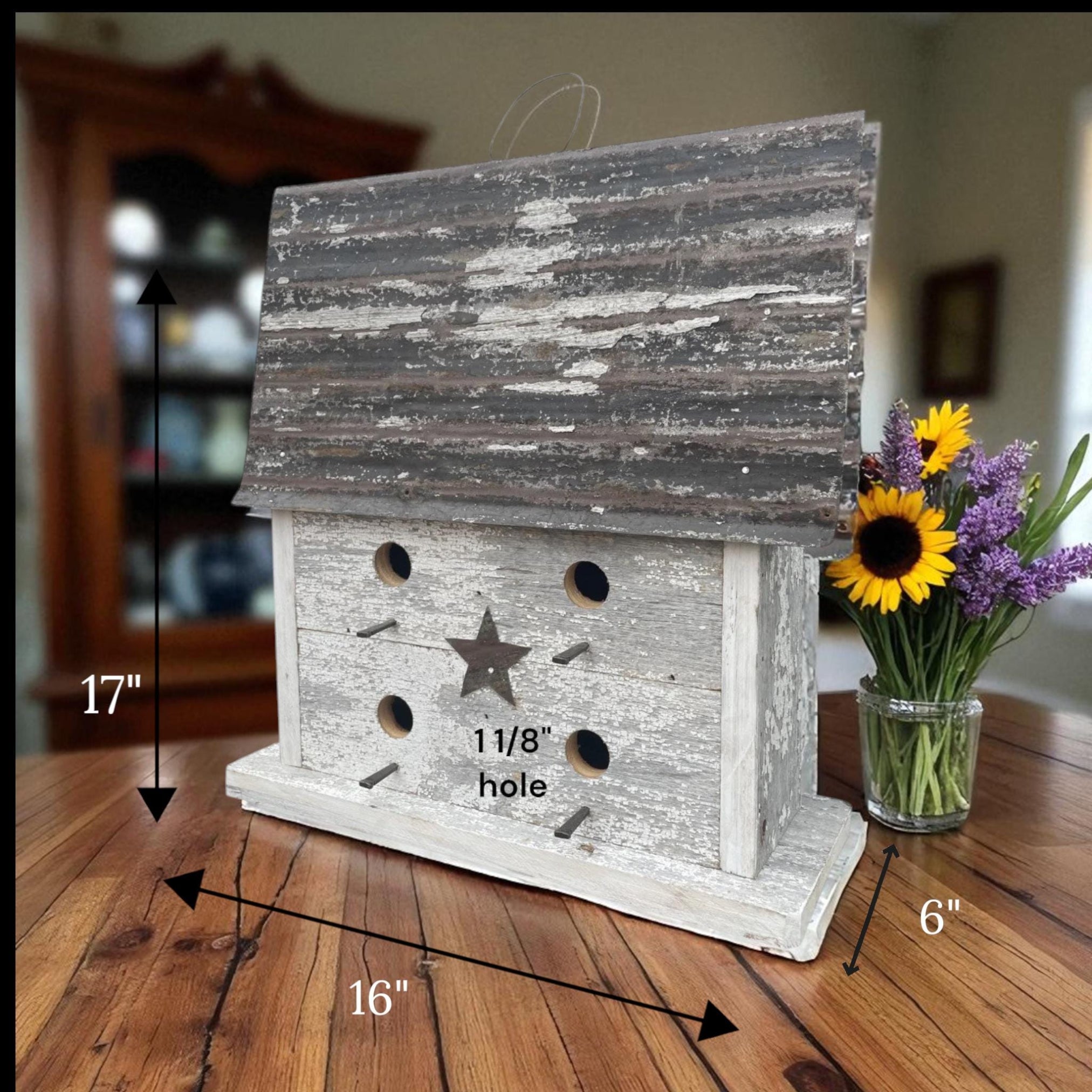 Rustic Primitive Wooden Handmade Birdhouse for Outdoors/ The Cloister