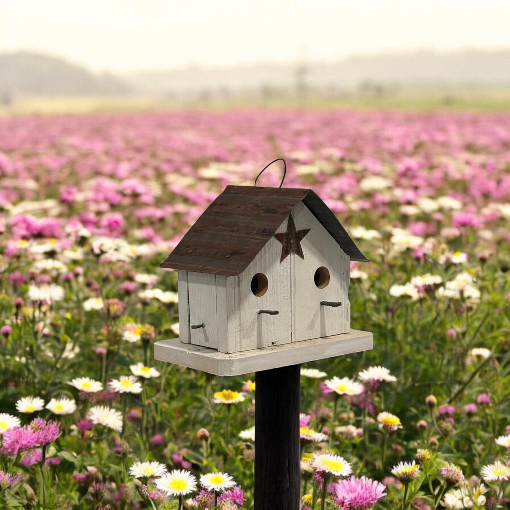 Handmade Wooden Rustic Birdhouse for Outdoor/Indoor Decor-The Shed
