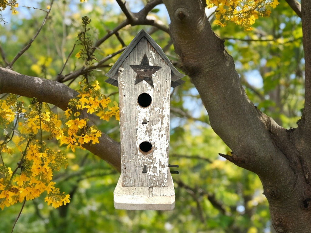 Primitive Wooden Handmade Birdhouse for Indoor/Outdoor Decor/ The Townhome