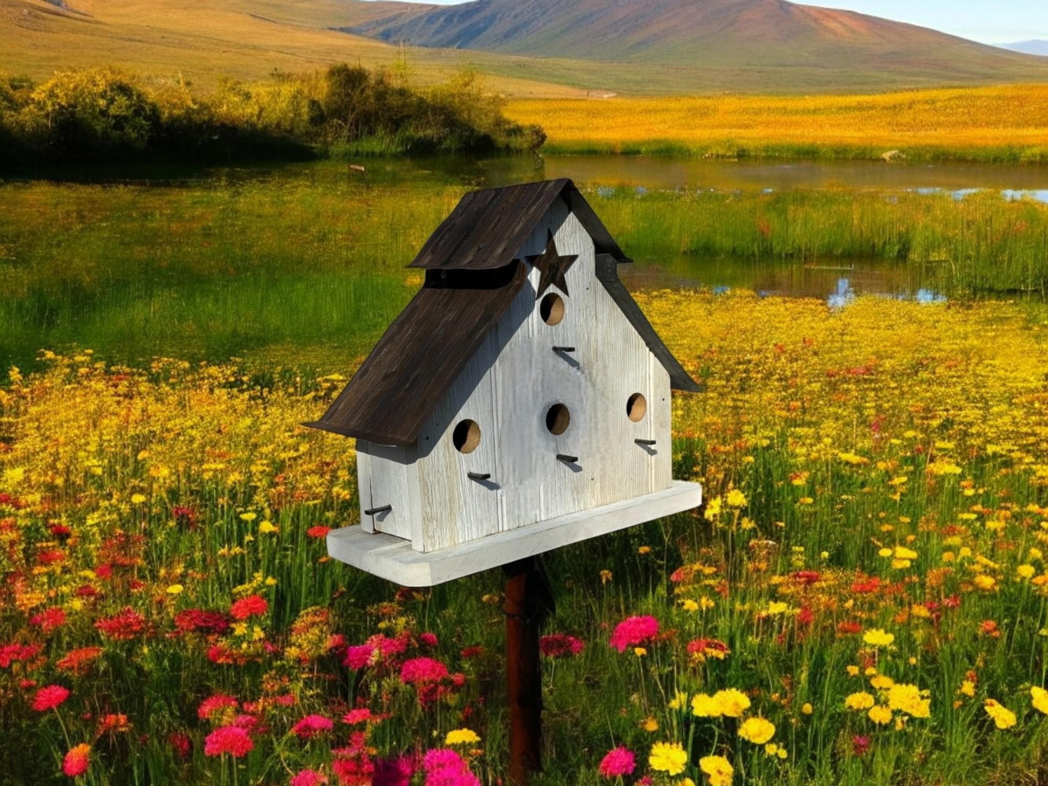 4-Room Wren Birdhouse | Handmade Reclaimed Barn Wood | Rustic Farmhouse Decor | The Signature Farmhouse