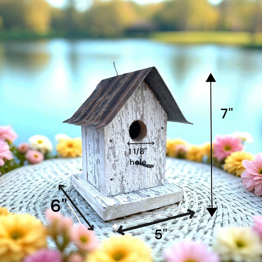 Small Handmade Reclaimed Wooden Wren Birdhouse/The Baby