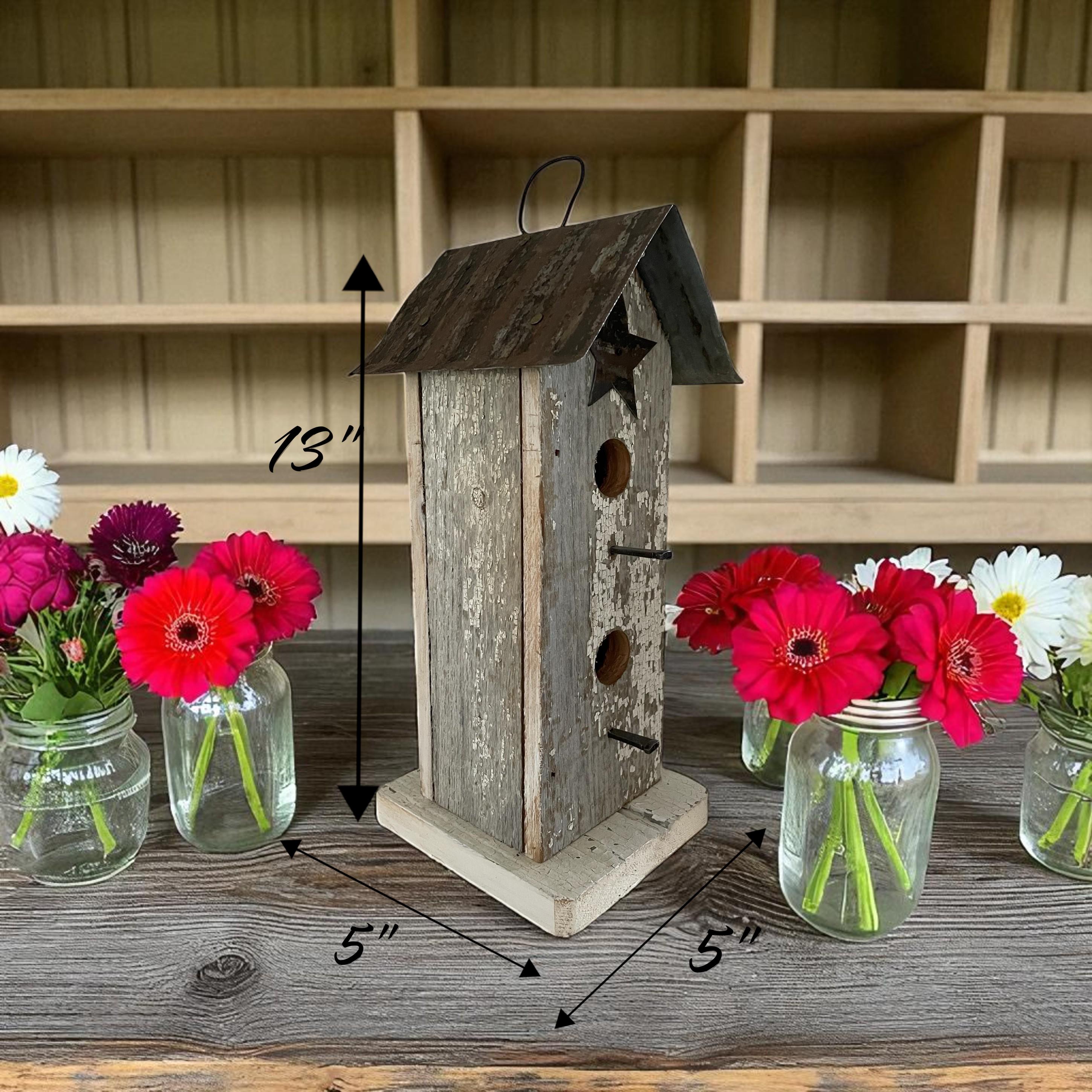 Primitive Wooden Handmade Birdhouse for Indoor/Outdoor Decor/ The Townhome