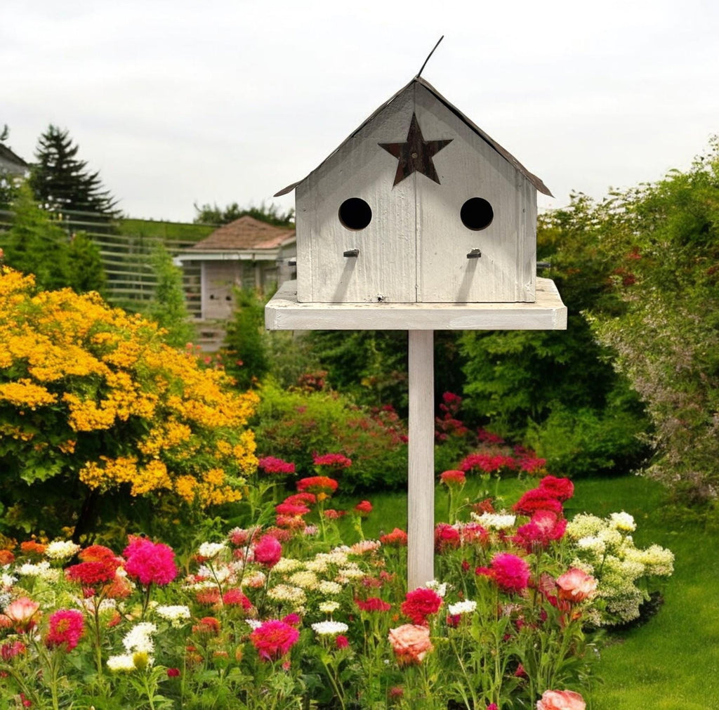 Handmade Wooden Rustic Birdhouse for Outdoor/Indoor Decor-The Shed