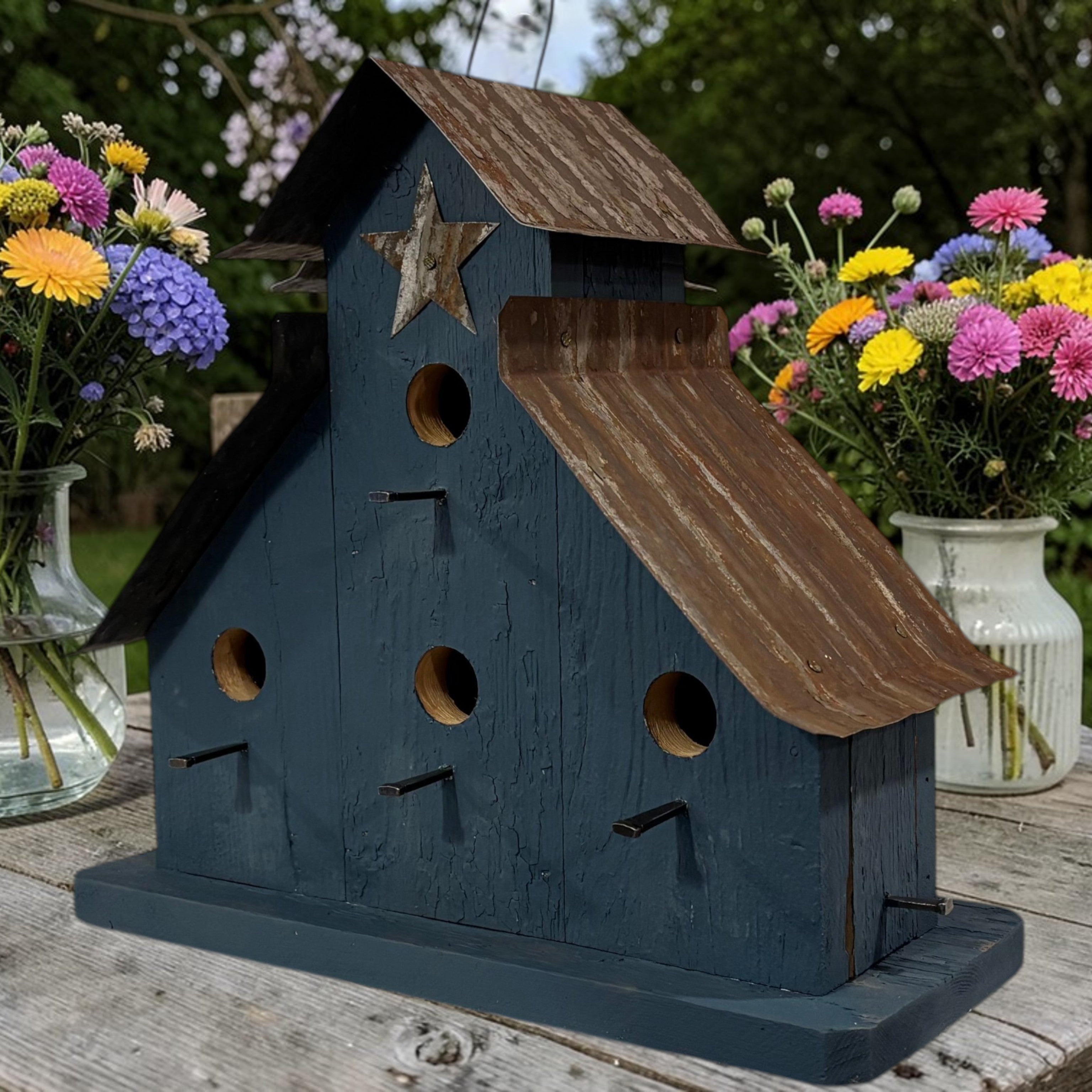 4-Room Wren Birdhouse | Handmade Reclaimed Barn Wood | Rustic Farmhouse Decor | The Signature Farmhouse