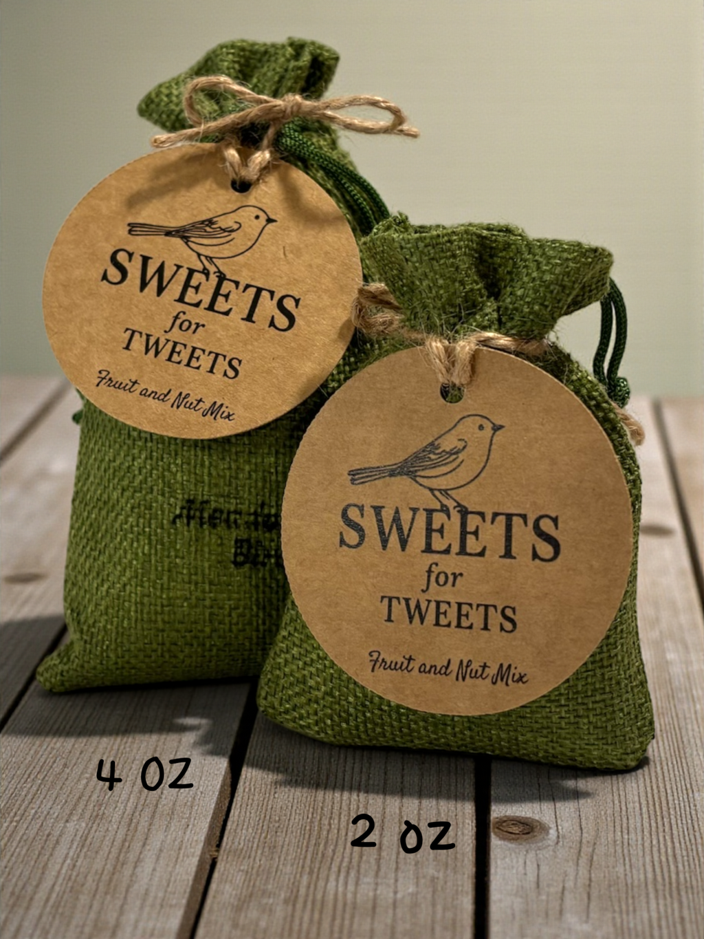 Fruit & Nut Birdseed Mix Gift | Rustic Burlap Bag | Bird Lover Gift | Feeder Add-On or Wedding Favor