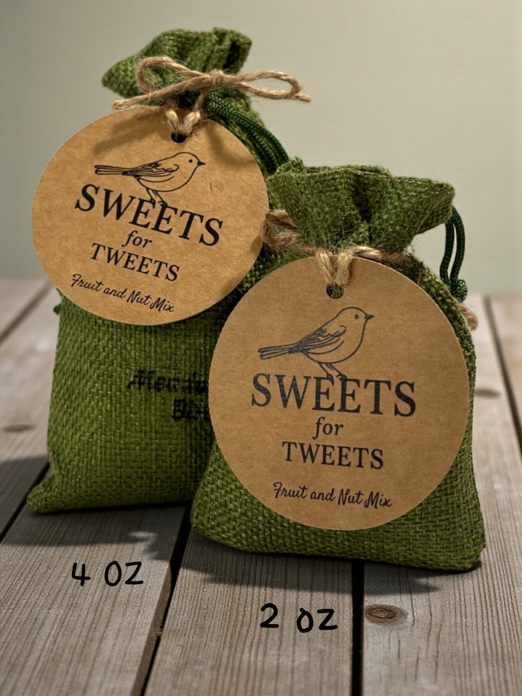 Fruit & Nut Birdseed Mix Gift | Rustic Burlap Bag | Bird Lover Gift | Feeder Add-On or Wedding Favor