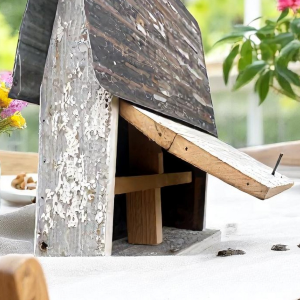 Rustic Primitive Wooden Handmade Birdhouse for Outdoors/ The Cloister