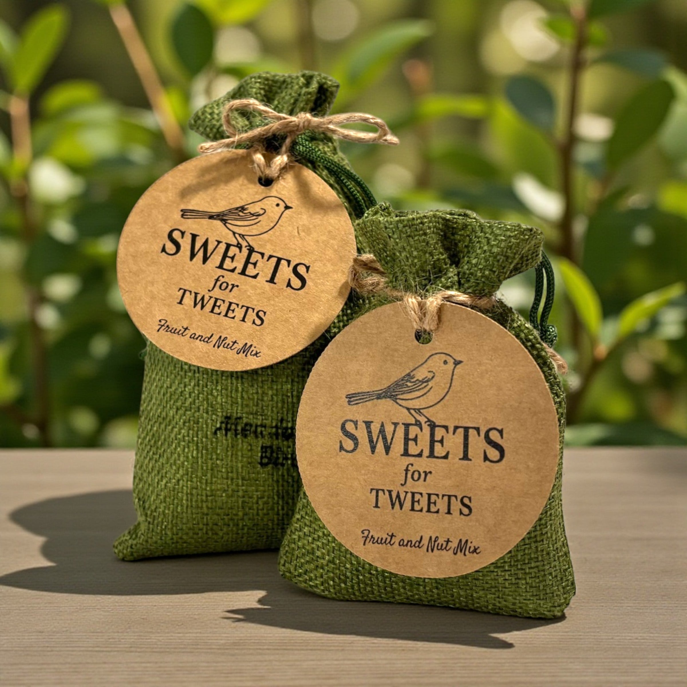 Fruit & Nut Birdseed Mix Gift | Rustic Burlap Bag | Bird Lover Gift | Feeder Add-On or Wedding Favor