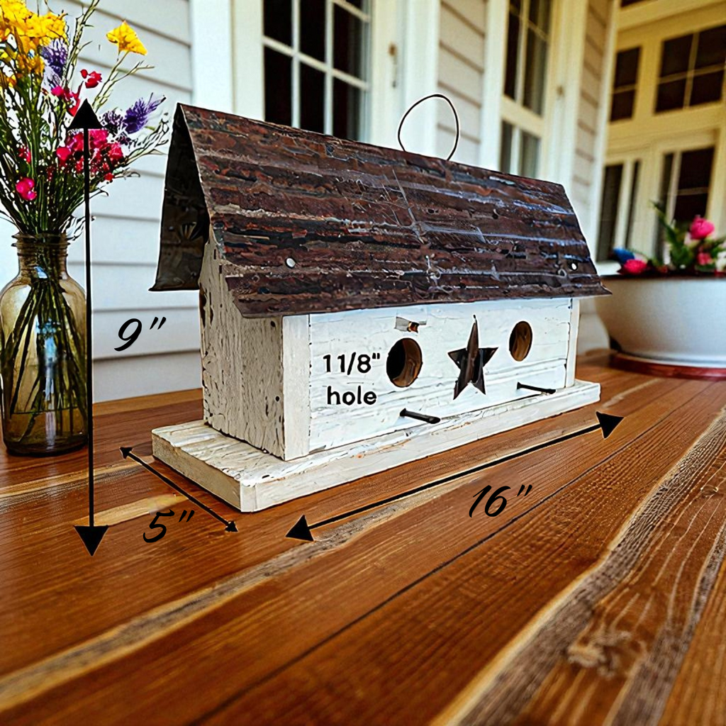 Rustic Handmade Barnwood Birdhouse/The Duplex